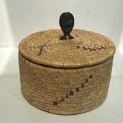 Cover image of Round Lidded Basket with Stone Head